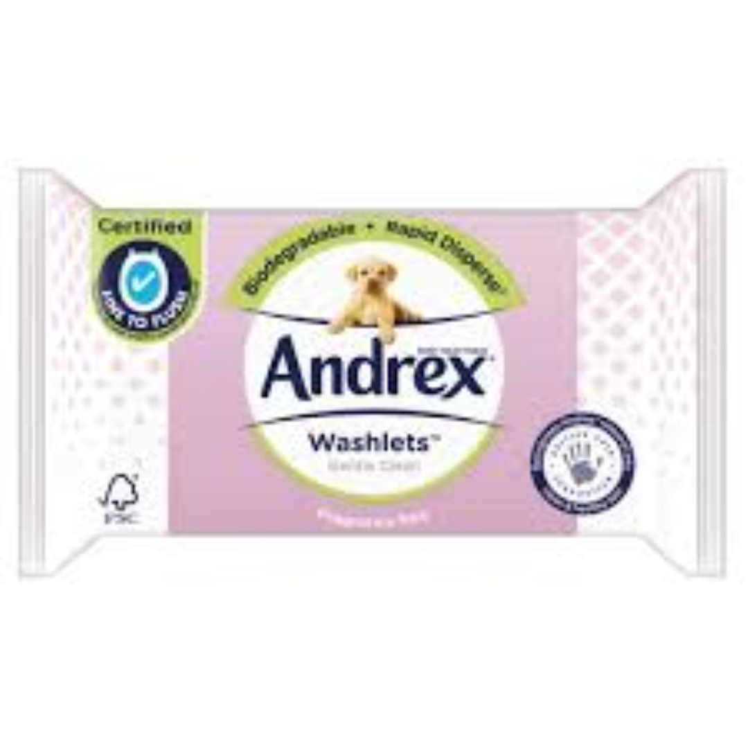 ANDREX GENTLE CLEAN WASHLETS FRAGRANCE FREE 40'S